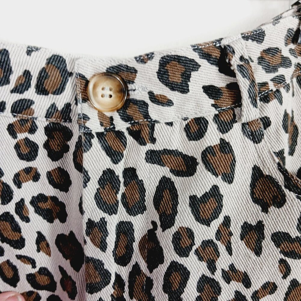 ee:some NWT Leopard Print Frayed Cutoff Cotton Shorts Size Med., Festival, Beach - Picture 7 of 16